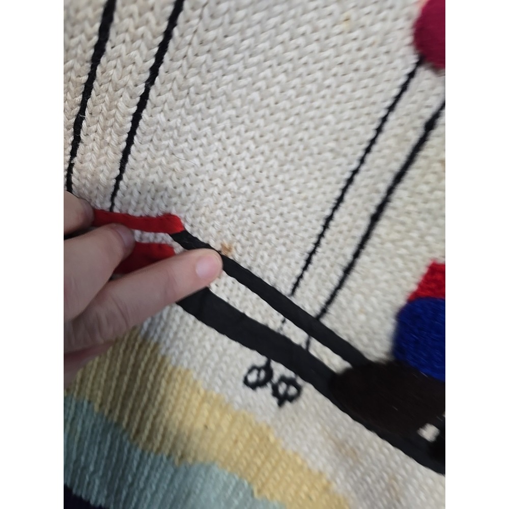 Vtg Isabella Raquel 3d Kid Skiing Winter Snow Handmade Peru Sweater 100% Cotton - Picture 7 of 9
